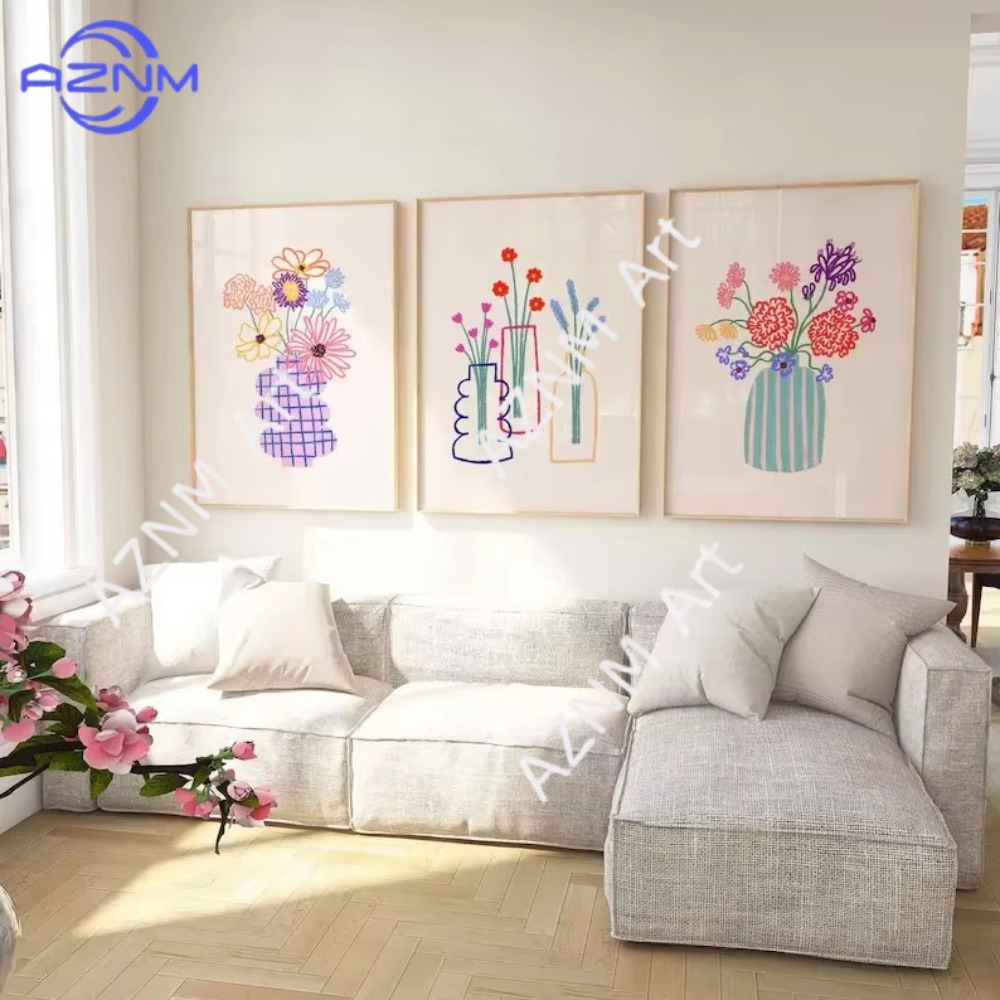 Florist Supply Vases - 1/3pcs 추상 꽃병 파스텔 꽃 꽃다발