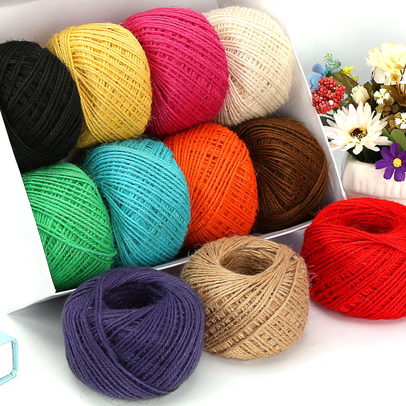 Twine Jute Natural - DIY 천연 2mm 50M/롤 다채로운 황마끈