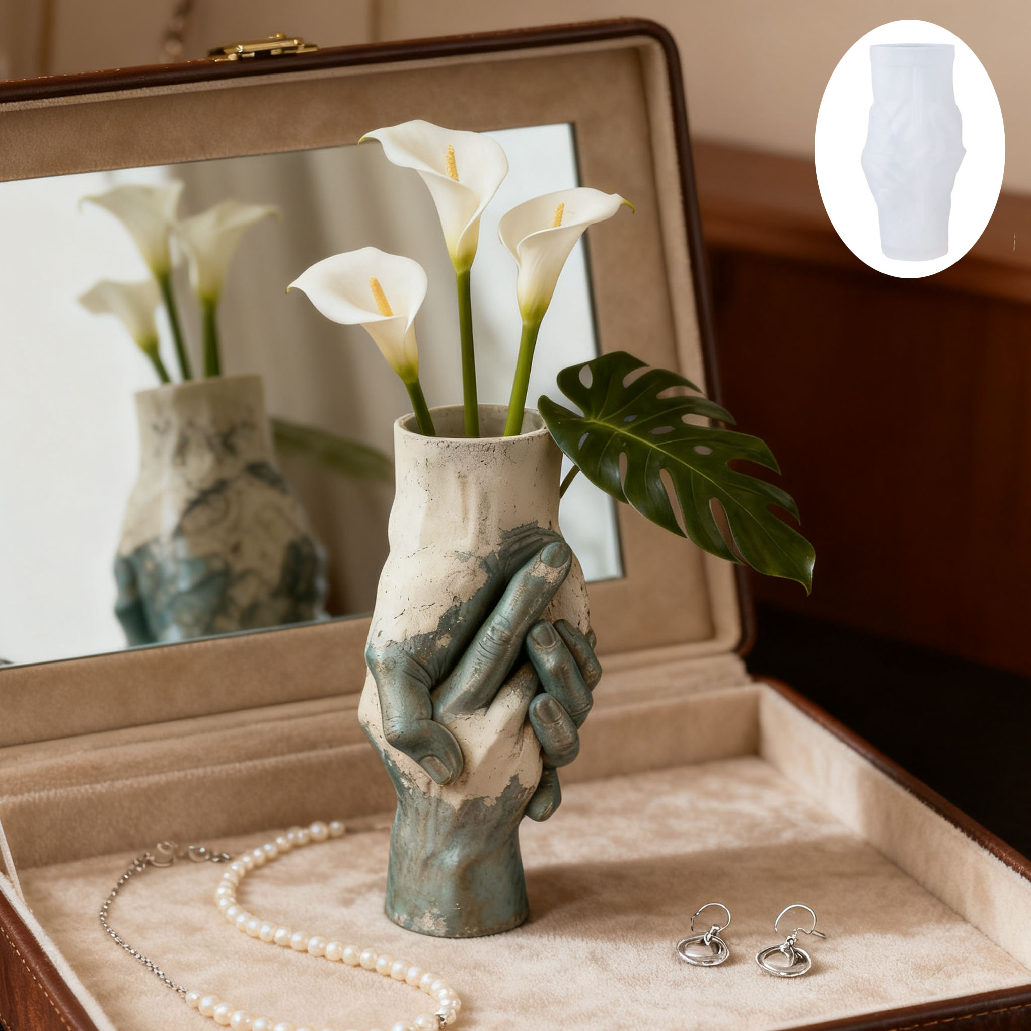 Florist Supply Vases - 예술적인 손잡고 다니는 꽃병 실리콘 몰드: