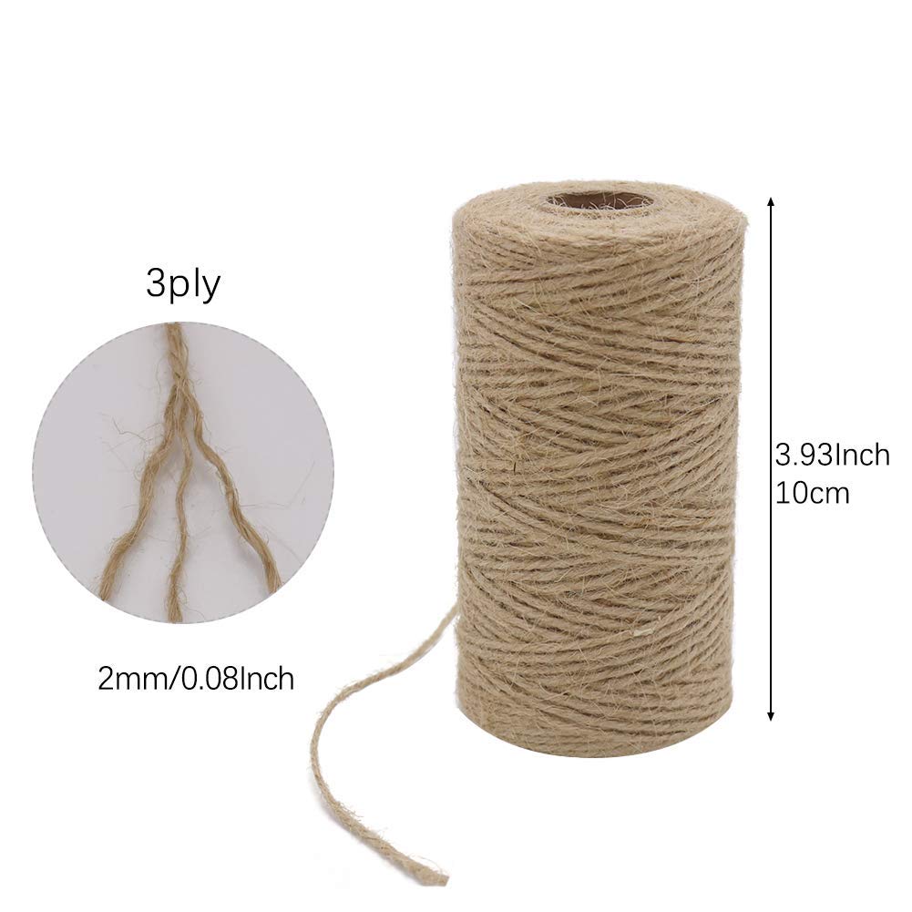 2개입 X 333피트 2mm 3겹 황마끈, 포장용 끈, - Twine Jute Natural 리뷰 및 가격