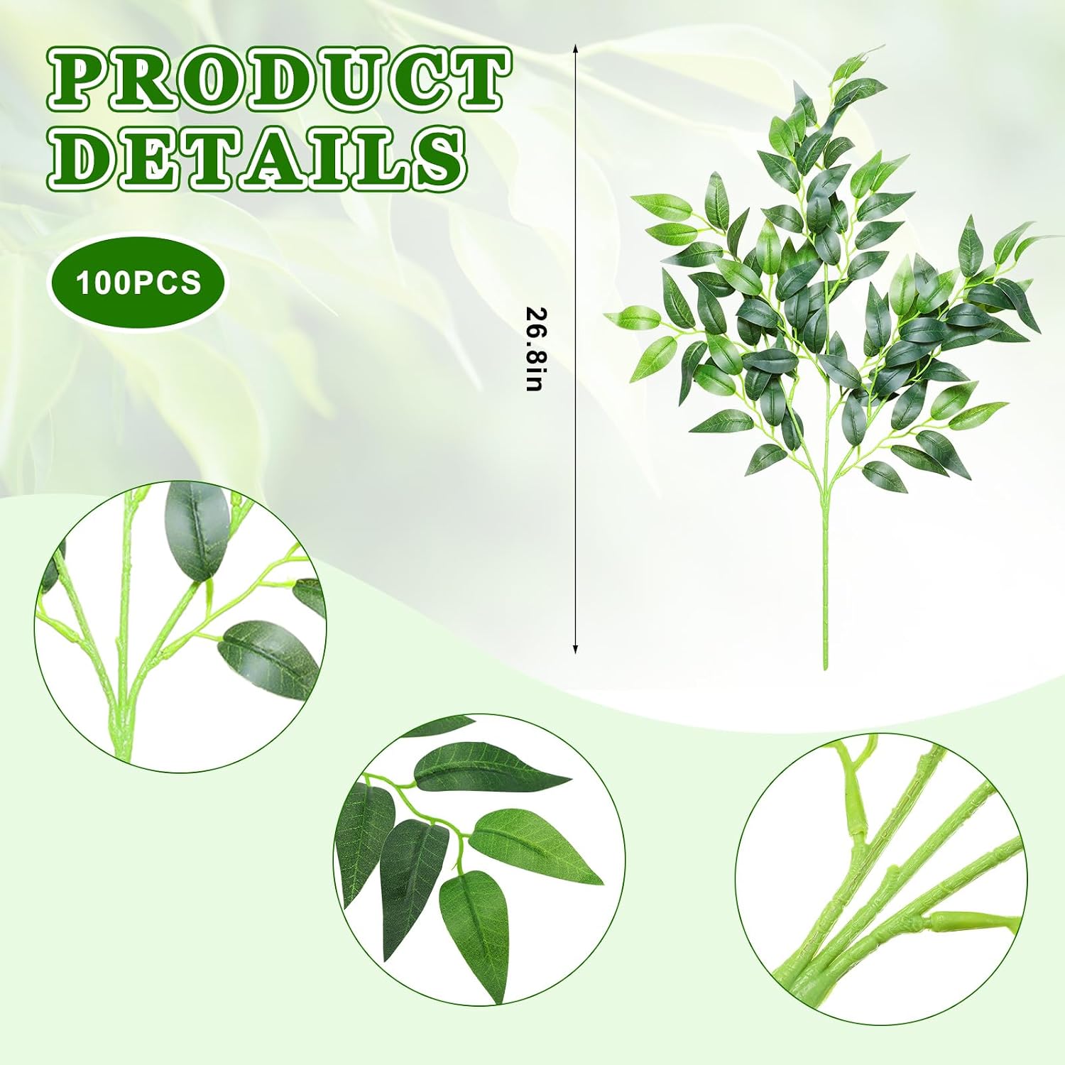 100개 인조 이탈리아 루스쿠스 녹색 줄기 26.8인치 - Ruscus Stem Faux 리뷰 및 가격